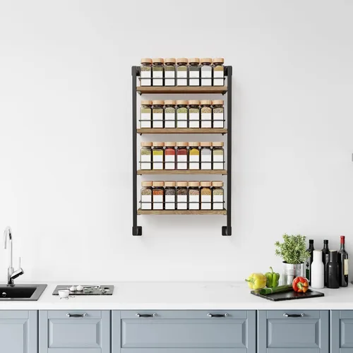 Miniatura 7 de ZICOTO Estante organizador de especias que ahorra espacio para montaje en pared, fácil de instalar, estantes colgantes modernos para hasta 56