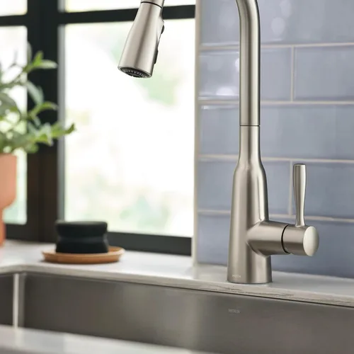 Miniatura 13 de Moen Orivesi Grifo de Cocina de Una Manija de Arco Alto Desplegable Oro Bronce con Power Boost, 87891BZG