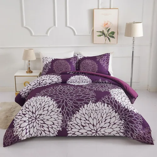Miniatura 11 de Koniroom Juego de Edredón Twin - Juego de Edredón Floral Reversible Tamaño Twin, 2 Piezas Bonito Juego de Cama Twin de Flores y Plantas para Todas