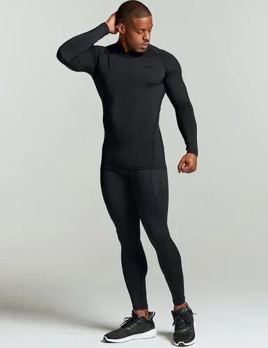Miniatura 9 de TSLA Paquete de 1 o 2 camisas térmicas de compresión de manga larga para hombre camiseta deportiva de capa base camiseta de invierno para correr