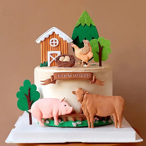 Miniatura 4 de Molde de silicona para ganado, moldes de chocolate de cerdo de gallo de granja, molde para hornear fondant de caballo para decoración de pasteles