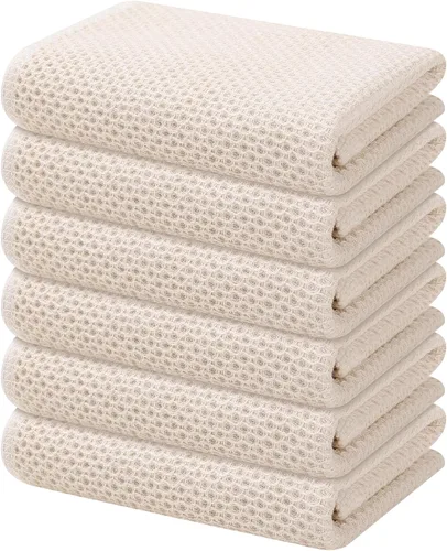 Miniatura 154 de Kitinjoy - Paños de cocina de 100 % algodón, tela de tejido gofrado, paño de limpieza ultrasuave, absorbente y de secado rápido. Gris Oscuro