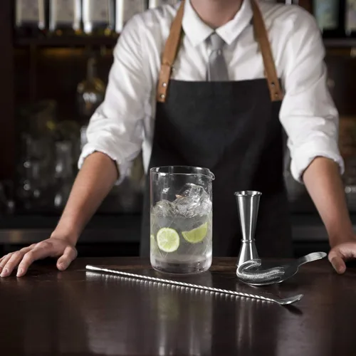 Miniatura 9 de Viski Kit de barman mixology de acero inoxidable, incluye vaso mezclador, colador Hawthorne, doble jigger y cuchara para bebidas revueltas y plateado