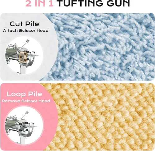 Miniatura 4 de BESGEER Pistola de Tufting de Alfombras con Kit de Recortadora de Alfombras - Tuft de Alfombra con Tijeras de Tufting, Pistola de Alfombra 2 en 1