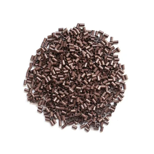 Miniatura 6 de 1000 piezas Flare Euro Lock - Tubos de cobre con micro anillos para extensiones de cabello humano con punta I de 0.134 x 0.118 x 0.236 in (marrón)