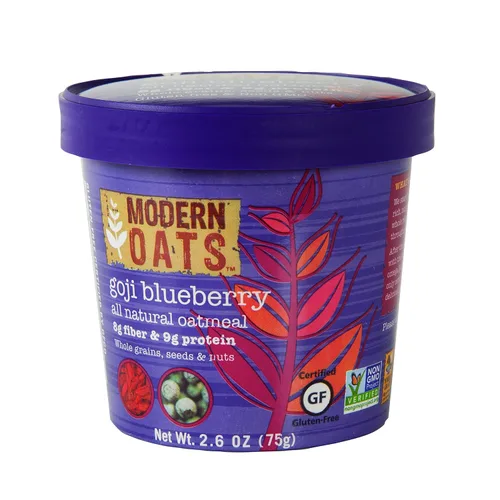 Miniatura 10 de Modern Oats - Tazas de avena instantánea de manzana y nuez con tapa, sin gluten, vegana, sin OGM con proteína y fibra, desayuno para llevar, avena
