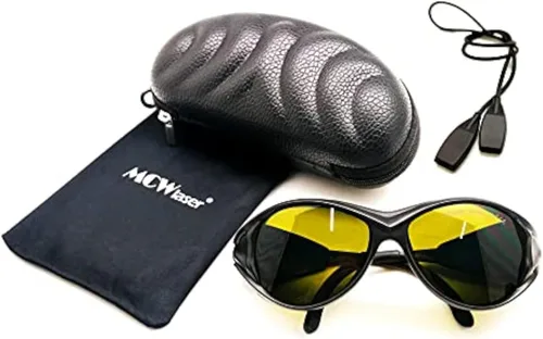 Miniatura 9 de MCWlaser Gafas de seguridad láser de 190-540 nm y 800-2000 nm, Yag, azul, láser verde y luz UV, gafas láser de protección ocular para 405 nm, 445