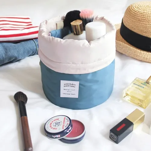 Miniatura 8 de INVODA Bolsa de cosméticos con cordón, bolsa de maquillaje de viaje para mujer, bolsa de aseo portátil con cordón, bolsa organizadora de maquillaje