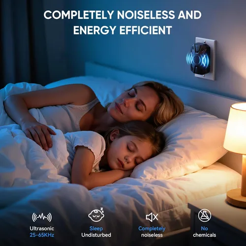 Miniatura 5 de Repelente ultrasónico de plagas para interiores, repelente electrónico de plagas para cucarachas, roedores, ratones, insectos, mosquitos, ratones