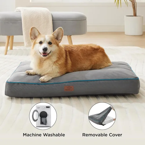 Miniatura 4 de Bedsure Camas Lavables para Perros de Tamaño Grande - Alfombrilla para Mascotas de 3 Pulgadas de Grosor para Perros de hasta 80 libras con Almohadas
