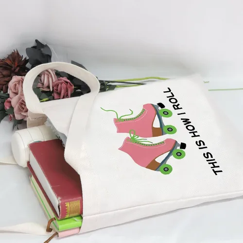 Miniatura 3 de POFULL Bolsa de maquillaje para amantes del patinaje sobre ruedas, así es como me rollo bolsa de cosméticos Bolsa de asas para patinadora