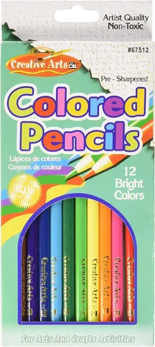Charles Leonard Lápices de colores preafilados, colores surtidos, 7 pulgadas, no tóxicos, 12 lápices en caja de pestañas colgantes (67512)