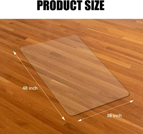 Miniatura 6 de Kuyal tapete transparente para silla, uso en suelos duros, 48.0 x 36.0 pulgadas, protector de suelo para oficina u hogar