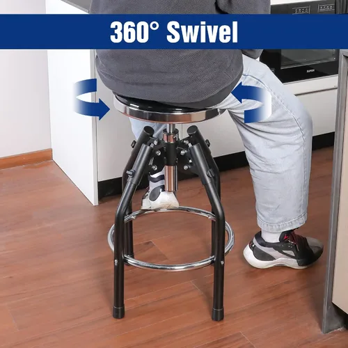 Miniatura 6 de WORKPRO Taburete de Taller Hidráulico Ajustable de Servicio Pesado, Taburete de Bar para Garaje, 29 a 33.86 pulgadas, Capacidad de 330 Libras, Negro