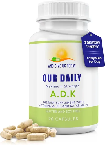 Miniatura 9 de Daily Vites, Suplemento vitamínico ADK de 5000 UI – 180 cápsulas – Vitamina A, D3 y K2-MK7 de alta potencia – Formulado por médicos para apoyo óseo