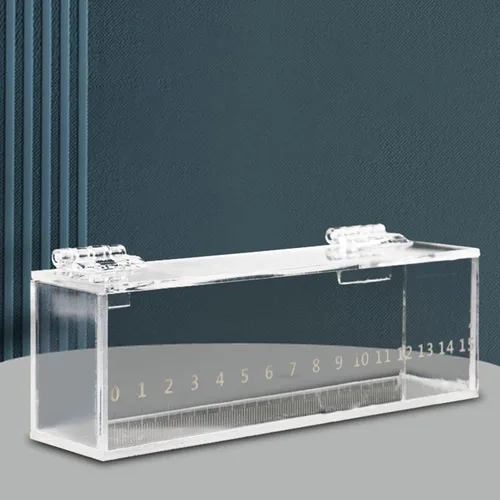 Miniatura 3 de MagiDeal Caja de visualización de peces de pesca de acrílico con tapa, mini acuario al aire libre e interior, pequeña, portátil, caja segura