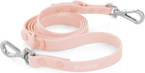 Miniatura 9 de Wisedog Correa impermeable para perro, ajustable de 5 pies/6 pies con 2 ganchos giratorios de metal, correas de perro fáciles de limpiar para perros
