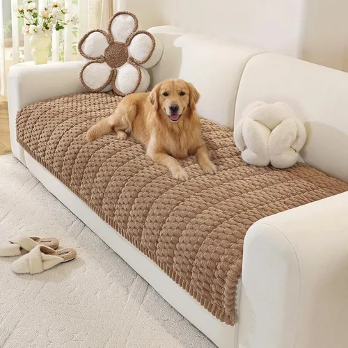 OstepDecor Funda de sofá para perros, funda de sofá antideslizante lavable para mascotas, funda de sofá suave para sofá, sofá biplaza y seccional,