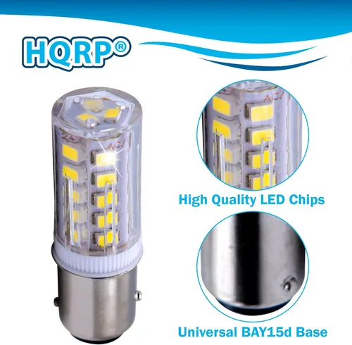 Miniatura 6 de HQRP Paquete de 2 bombillas LED BAY15d de repuesto para bombilla Ancor Marine 529340 529341 521158 521162 521166 529344 base de índice de contacto