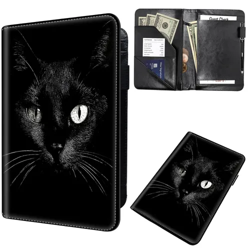 Miniatura 14 de Libros de mesero para camarera, cartera de cuero para camarero con cremallera, soporte para recibos, para camarero, camarero, accesorios