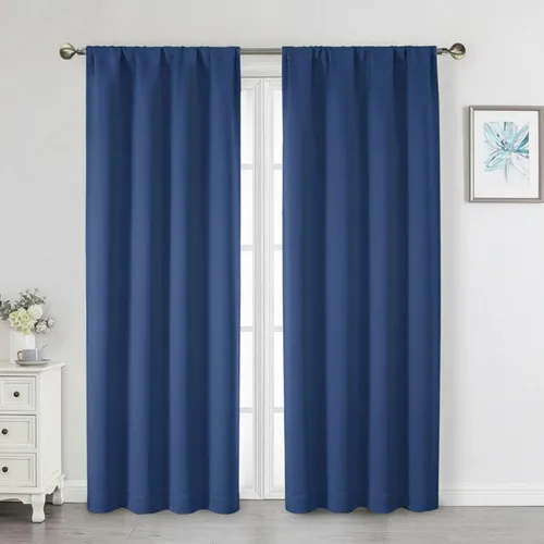 Miniatura 161 de Cortinas opacas para dormitorio, sala de estar, juego de 2 paneles de 54 pulgadas de largo, cortinas de oscurecimiento de habitación con aislamiento