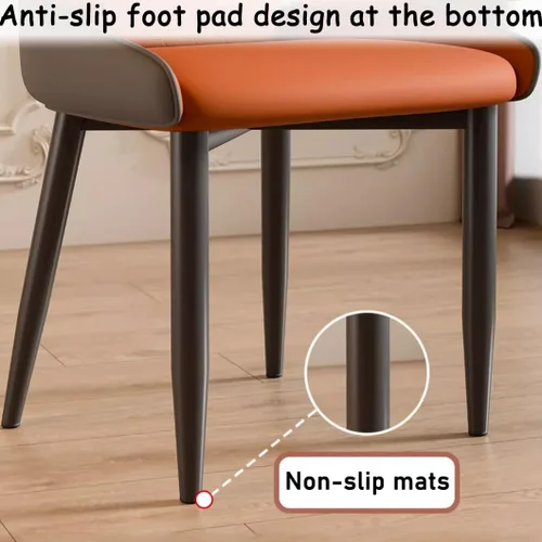 Miniatura 8 de YVYKFZD Juego de sillas de comedor de cuero, sillas de comedor con patas de metal, sillas de cocina tapizadas, silla minimalista sin brazos