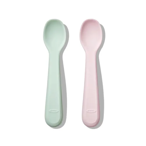 OXO Tot Paquete de 2 cucharas de silicona, flor y ópalo