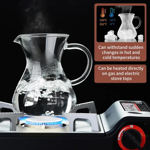 Miniatura 5 de Unbreakable - Cafetera con doble filtro inoxidable de 17 onzas, grueso resistente al calor, gotero de vidrio de borosilicato para verter sobre