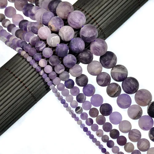 Miniatura 22 de AD Beads Hermosas cuentas sueltas redondas de piedras preciosas mate naturales de 0.157-0.472 in (0.315 in, 33 amazonita mate)
