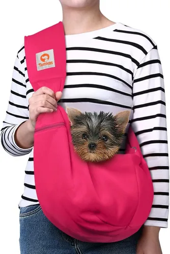 Miniatura 13 de TOMKAS - Transportador de perros estilo canguro para perros pequeños (negro, para mascotas de 2 a 7 libras)