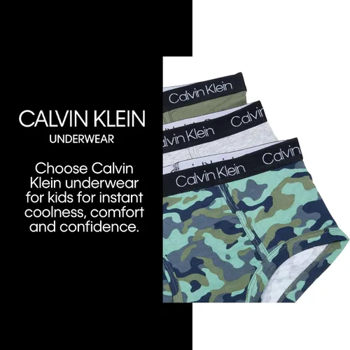 Miniatura 3 de Calvin Klein Paquete de 3 calzoncillos de algodón surtidos para niños pequeños modernos