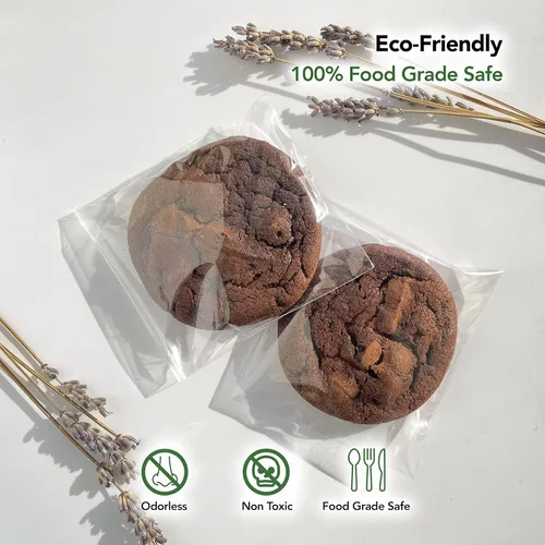 Miniatura 5 de Seal Fresh Bolsas de celofán de 4 x 4 pulgadas, paquete de 200 — Bolsas transparentes autosellantes resellables para galletas, dulces, pasteles