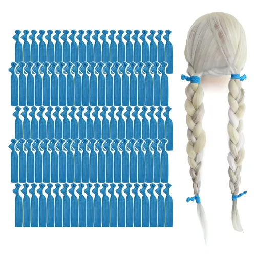 Miniatura 33 de MEEDEE Paquete de 100 lazos para el cabello, color negro, sin pliegues, nudos suaves para mujeres, sin daño, adecuado para colas de caballo, yoga