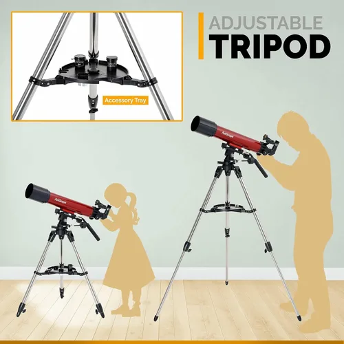 Miniatura 7 de AmScope Refractor ALT-AZ Telescopio con soporte de azimut de altitud, apertura de 4.016 in, longitud focal de 23.622 in, trípode de acero inoxidable
