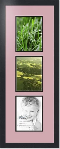 Miniatura 202 de ArtToFrames Marco de fotos tipo collage con estera doble con 3 aberturas de 5x7 y marco negro satinado Uva