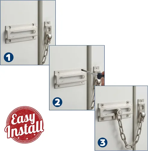 Miniatura 5 de Cadena de seguridad para puertas de 3-5/16'', latón macizo, acabado en níquel satinado