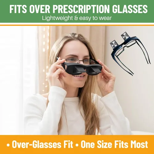 Miniatura 4 de Evelots Gafas de Lectura Acostado - Lectores de Cama para Mirar Hacia Abajo - Alta Definición - Anteojos Prismáticos Horizontales para Leer y Ver TV