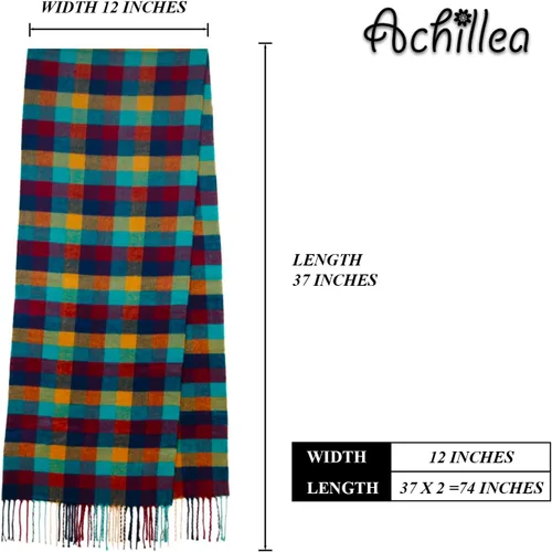 Miniatura 155 de Bufanda de invierno Achillea suave y cálida, de tartán, a cuadros, de cachemira, unisex