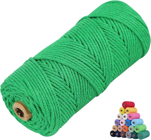 Miniatura 51 de Cuerda de algodón para macramé, de 0.11 pulgadas x 109 yardas, cuerda de macramé natural marrón, suministros perfectos de algodón para hacer