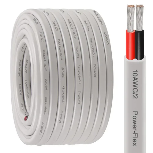 Miniatura 23 de Cable marino dúplex de calibre 10, cable de cobre estañado para barco, 150 pies, 10 AWG, estándar de EE. UU., OFC, alambre de cobre libre de oxígeno