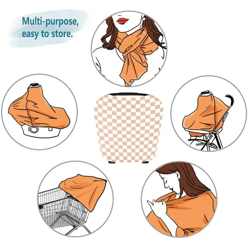 Miniatura 3 de Little Jump Funda multiusos para asiento de automóvil para bebé, funda de lactancia transpirable, toldo de asiento de automóvil para bebés de alta