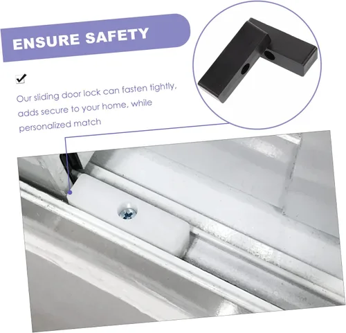 Miniatura 3 de DOITOOL 10 Uds. Tapón de ventana corrediza Barra de seguridad para ventana Cerraduras de seguridad Cerraduras de puerta corredera Cerradura de Negro