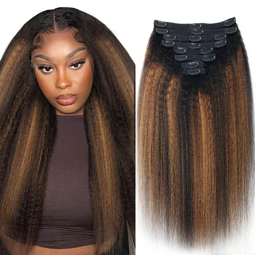 Miniatura 29 de Extensiones de cabello con clip de 12 pulgadas, rizado birmano, negro natural, extensiones de cabello con clip rizado birmano, cabello humano real