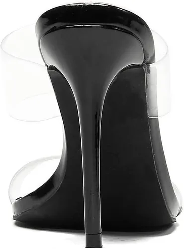 Miniatura 3 de Sandalias transparentes de tacón alto con dos correas para mujer, sin cordones, con punta cuadrada