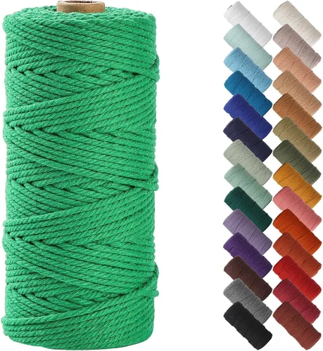 Miniatura 99 de NOANTA - Cuerda de macramé color beige natural, 1/8 pulgadas (3 mm) x 109 yardas (100 metros), cuerda de algodón colorido para colgar en la pared