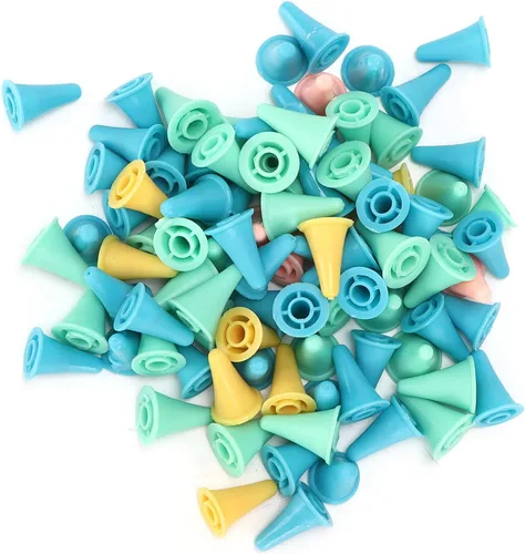 Miniatura 7 de 100 protectores de agujas coloridos, protectores de punto de tejer con agujeros grandes, protectores de puntos, tapones de punta de aguja