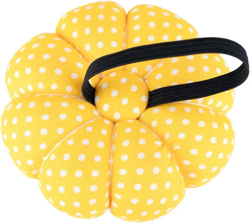 Miniatura 2 de Rolybag Cojines de muñeca con correa elástica, aguja de calabaza para costura, alfileres para costura o manualidades (amarillo)