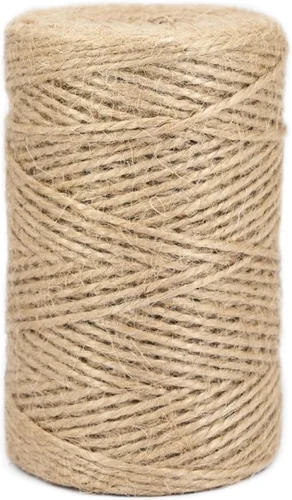 Miniatura 8 de Cuerda de yute de 1000 pies de 0.118 in de grosor natural para jardín, cuerda resistente para jardinería, agrupación, manualidades, manualidades