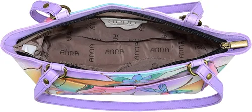 Miniatura 3 de Anna by Anuschka Women's Leather Small Tote Handbag, Hand-Painted Original Artwork