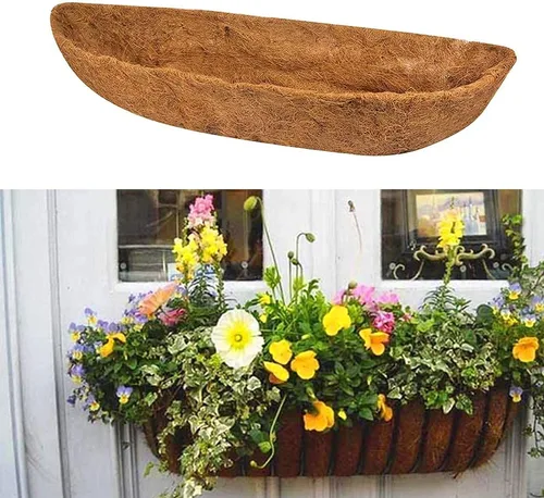 Miniatura 5 de 2 paquetes de revestimientos de repuesto de coco, maceta de fibra de coco natural transpirable, forro de coco para caja de ventana y macetas